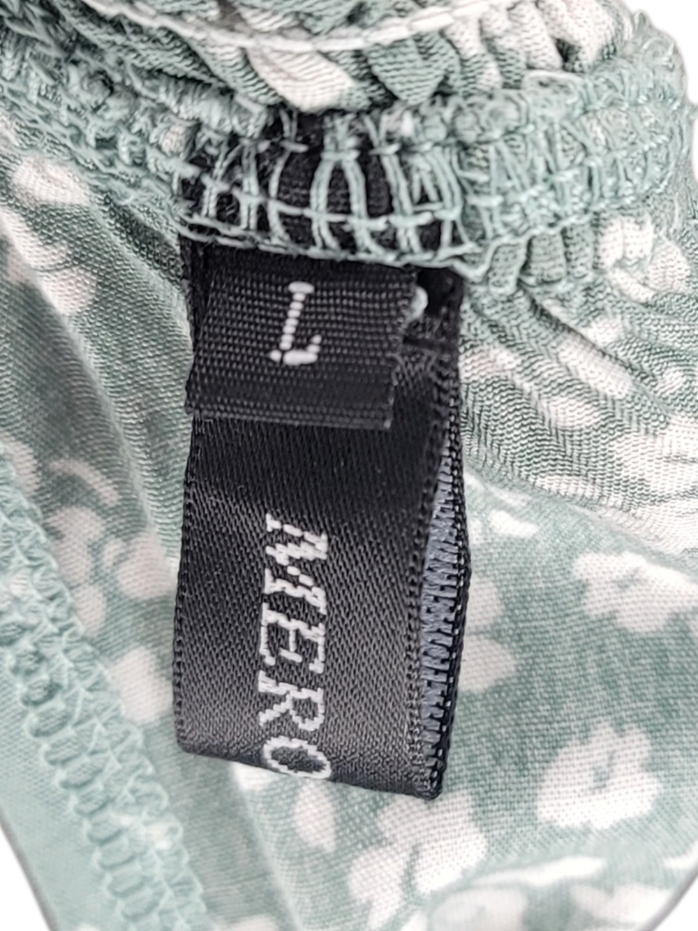 MEROKEETY - Large Halter Neck Floral Mini Dress in Sage Green - Picture 5 of 8